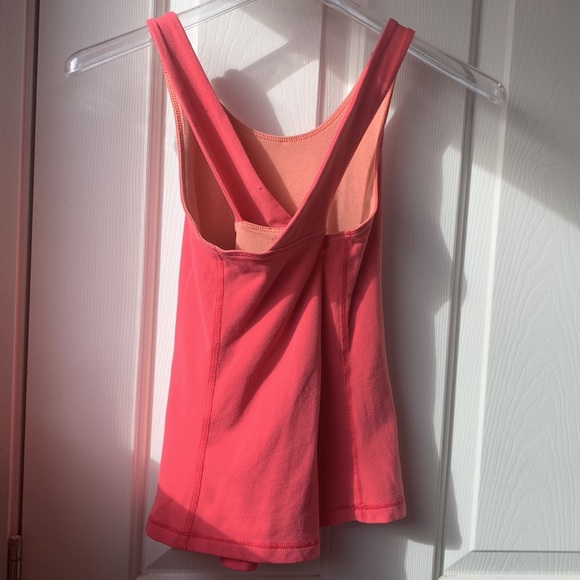 Coral Lululemon racerback yoga tank with built-in bra - Picture 3 of 5